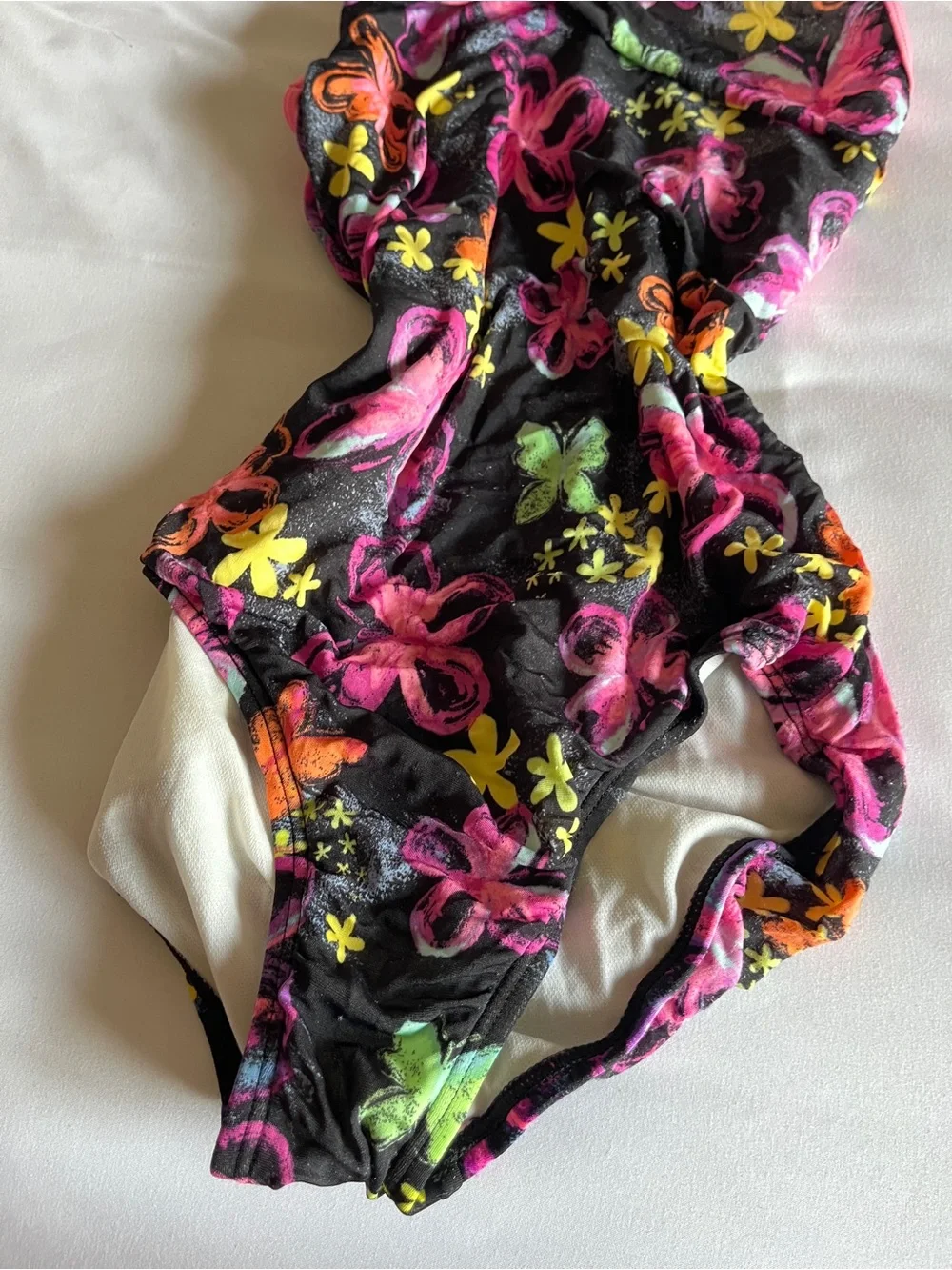 Speedo Girls Floral Butterfly Racerback One Piece Swimsuit Swimwear Size 14